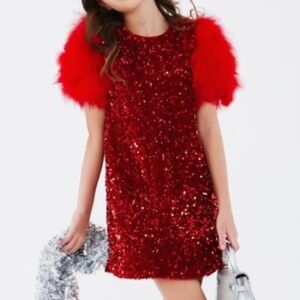 Lola + The Boys Ruby Feather Dress